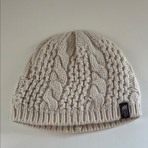 The North Face Ivory Cable Knit Beanie